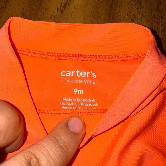 Carter's Coral Rashguard and Tropical Print Swim Shorts - Picture 2 of 3